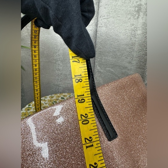 Kate Spade Live Colorfully Rose Gold Patent Glitter Sparkle Bon Shopper Tote Bag - Picture 14 of 15